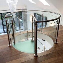 Chigwell glass spiral balustrade
