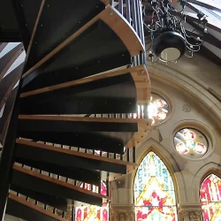 Spiral UK stair to the roof space