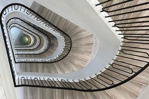 Spiral UK Cinven helical stair looking down