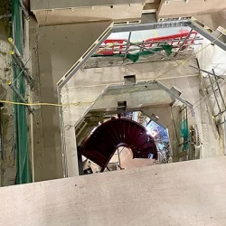 Spiral UK Cinven helical stair steel installation