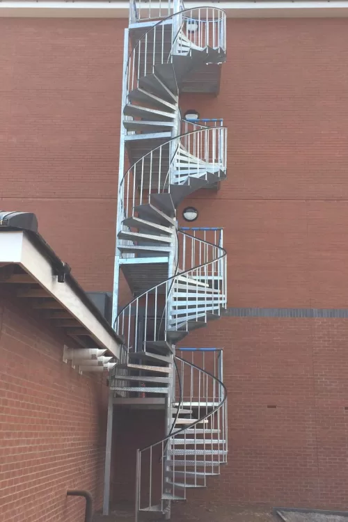 Escape spiral fire escape staircase