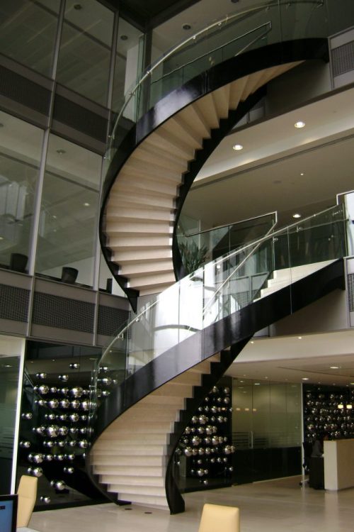 Commercial helical office staircase