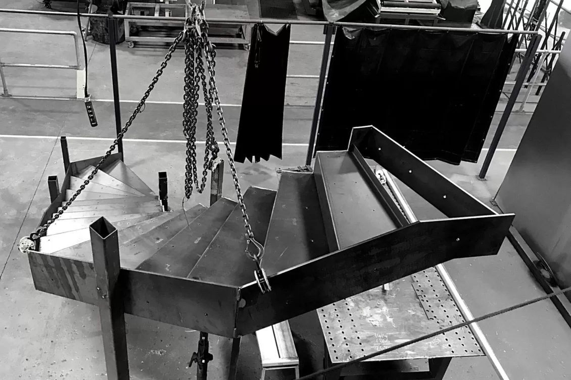 Staircase fabrication 3000 x 2000 crane bw