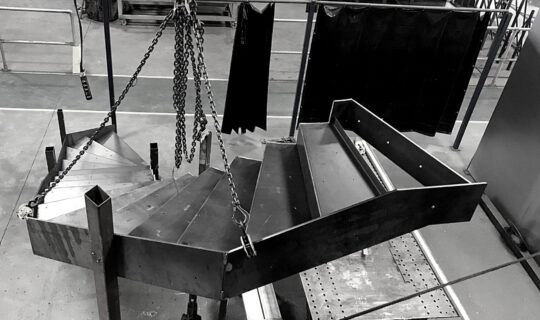 Staircase fabrication 3000 x 2000 crane bw