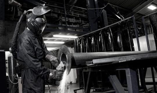 Staircase fabrication 3000 x 2000 sanding BW
