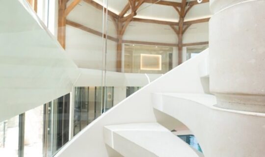 Dunhill wood interior spiral stair detail