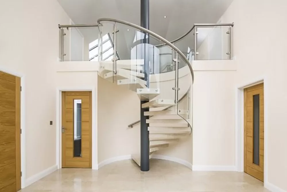 Piggery interior spiral stair