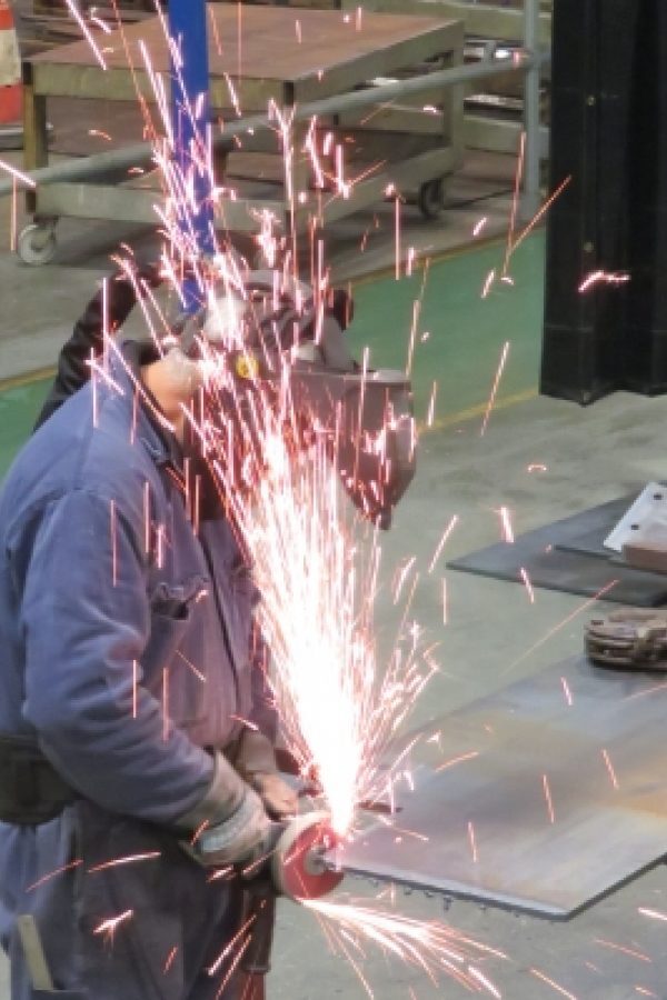 Spiral manufacturing angle grind thumb