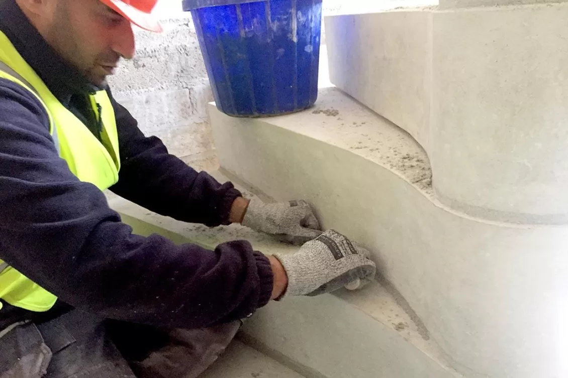Installing a concrete fit out stair by Spiral UK