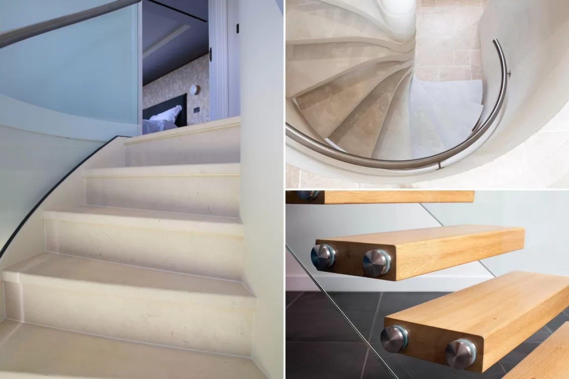 Materials and finishes for all stair including spiral staircases
