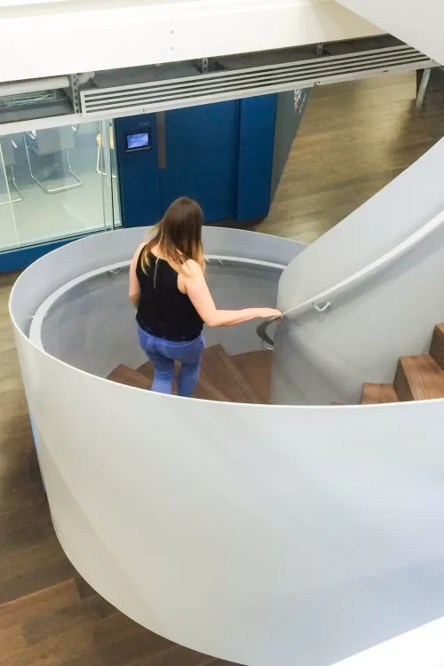 alphabeta building london full helical curved feature staircase designers stairs commercial office fit out uk