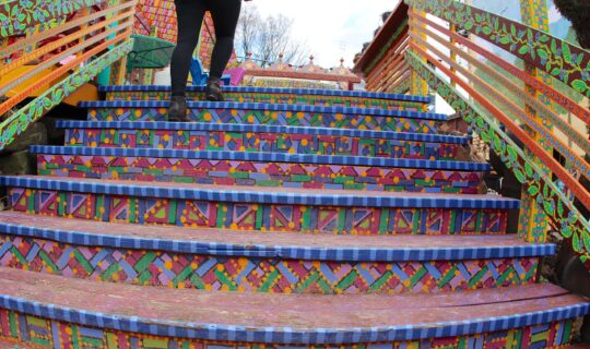 Painted steps outside Randyland Art Museum